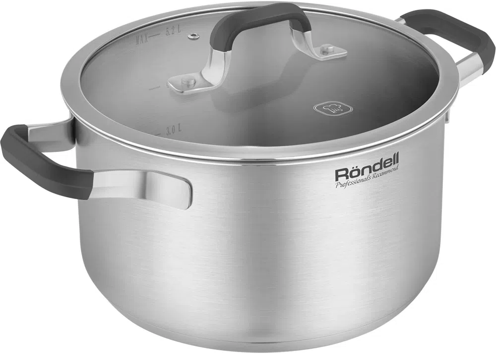 Кастрюля Rondell Stolz RDS-1754 5.2л. d=24см (с крышкой) стальной