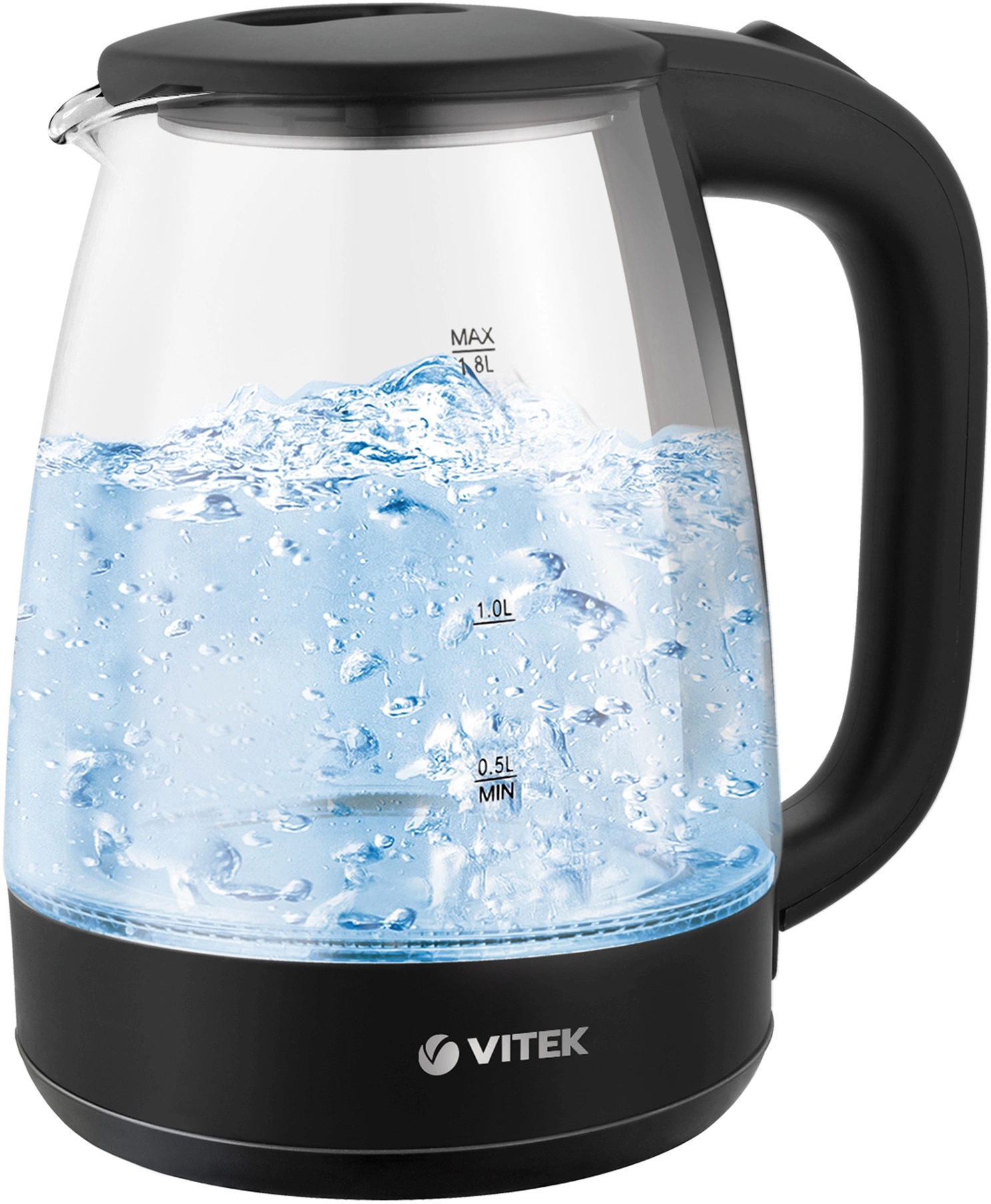 Чайник электрический Vitek VT-7004 1.8л. 1850Вт разноцветный корпус: стекло/пластик