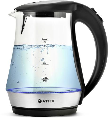 Чайник электрический Vitek VT-7035 1.7л. 2200Вт прозрачный корпус: стекло