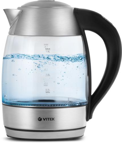 Чайник электрический Vitek VT-7047 1.8л. 2200Вт прозрачный корпус: стекло