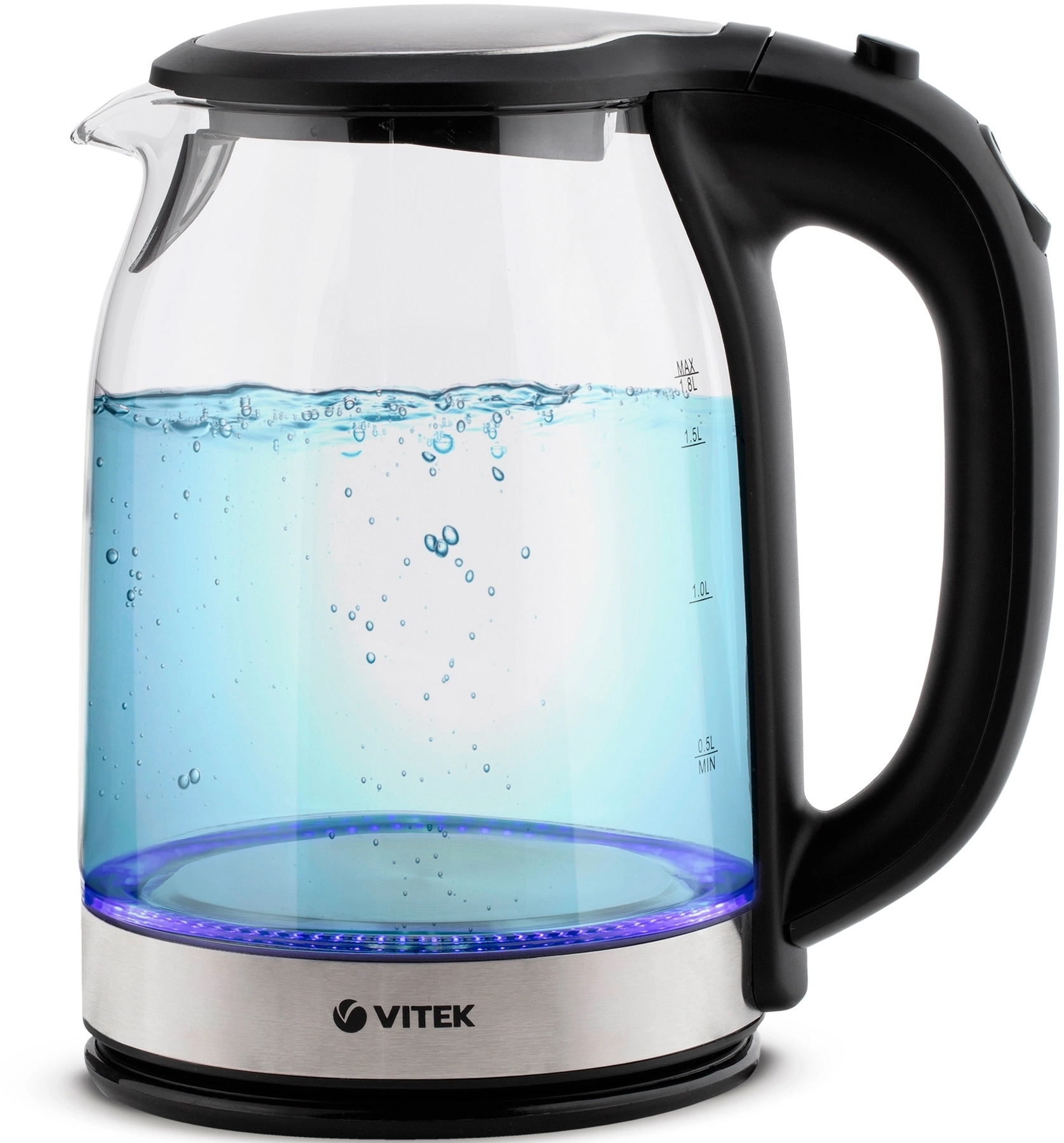 Чайник электрический Vitek VT-7095 1.8л. 2200Вт прозрачный корпус: стекло