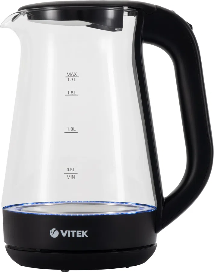 Чайник электрический Vitek VT-8803 1.7л. 2200Вт черный корпус: стекло