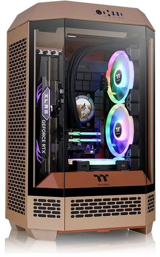 Корпус Thermaltake The Tower 300 Gravel Send коричневый без БП mATX 8x120mm 6x140mm 2xUSB3.0 audio bott PSU