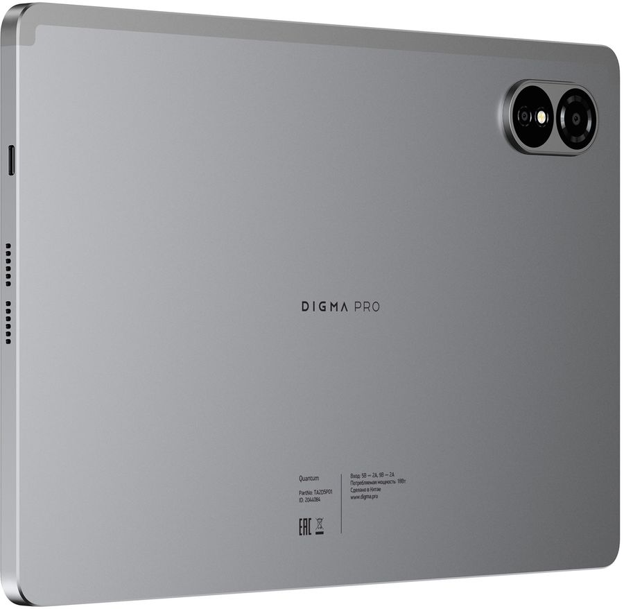 Планшет Digma Pro Quantum T606 (1.6) 8C RAM6Gb ROM128Gb 11" In-Cell 1280x800 4G Android 14 серый 13Mpix 5Mpix BT WiFi microSD 2Tb 7000mAh 600hrs