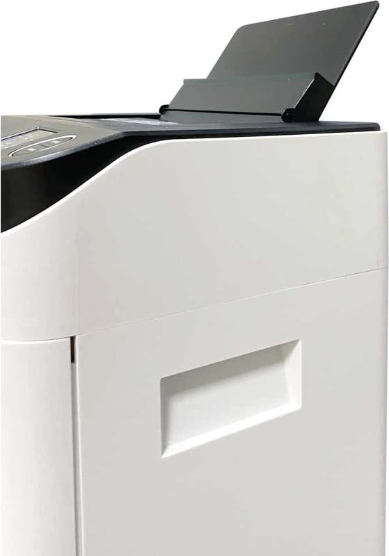 Шредер Office Kit SA150M (1,9х15) белый/черный с автоподачей (секр.P-5) фрагменты 8лист. 22лтр. скобы