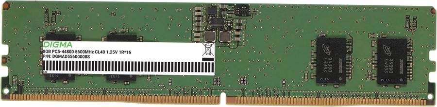 Память DDR5 8GB 5600MHz Digma DGMAD55600008S RTL PC5-44800 CL46 DIMM 288-pin 1.1В single rank Ret