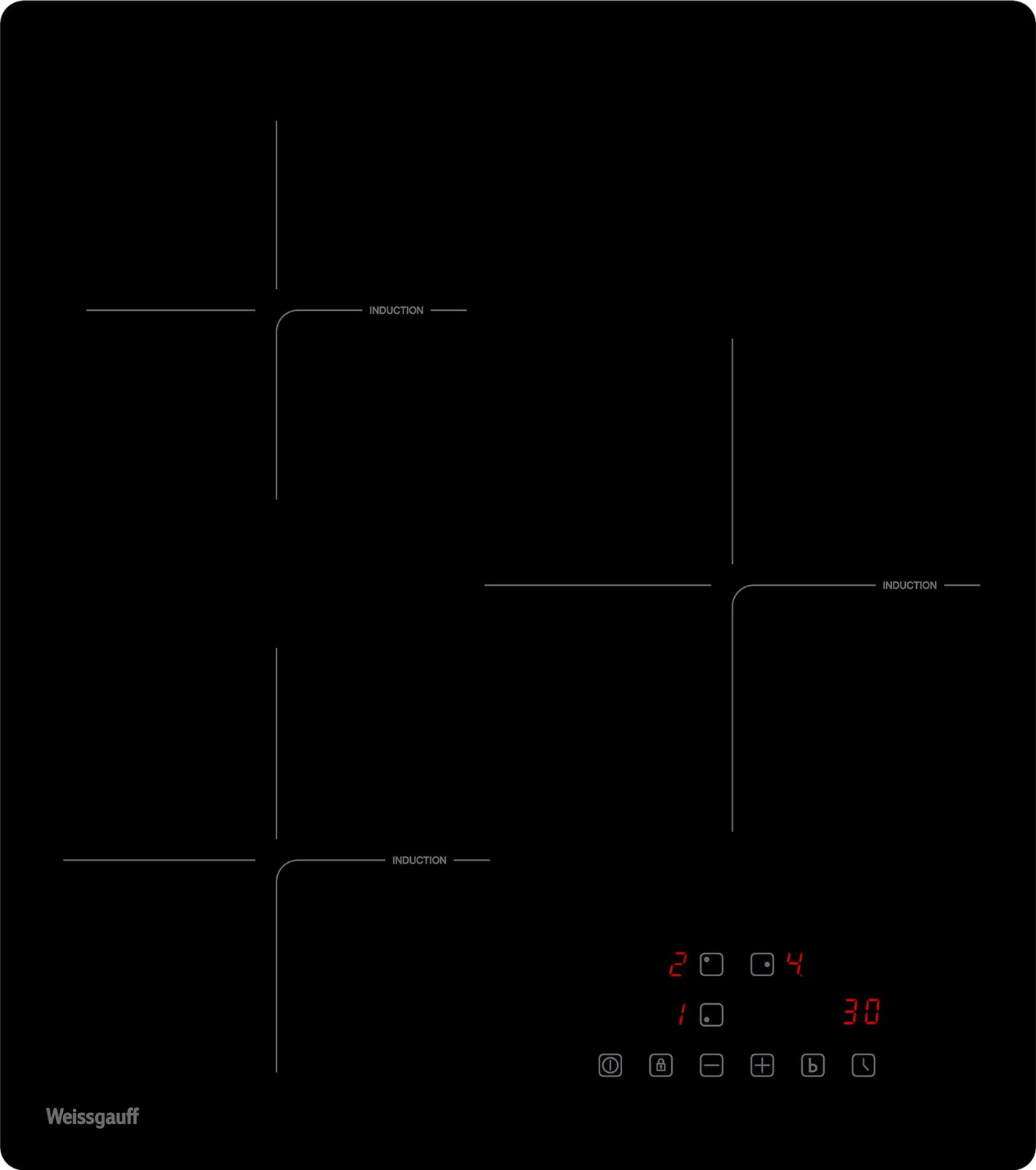 Индукционная варочная поверхность Weissgauff HI 430 BA Cross черный