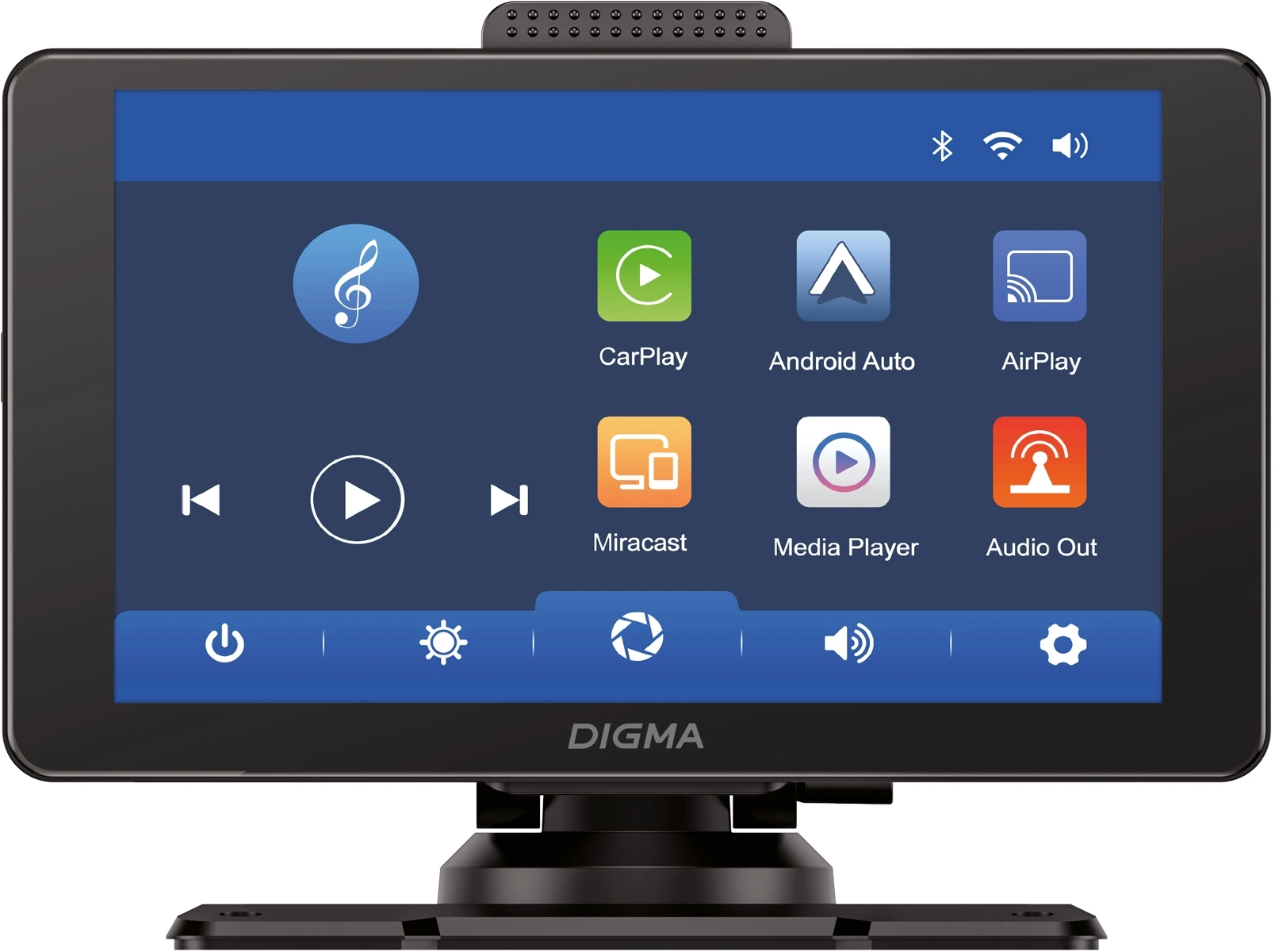 Автомобильный монитор Digma Smart Play 600, BT, Wi-Fi, CarPlay, Android auto 7" 600x1024