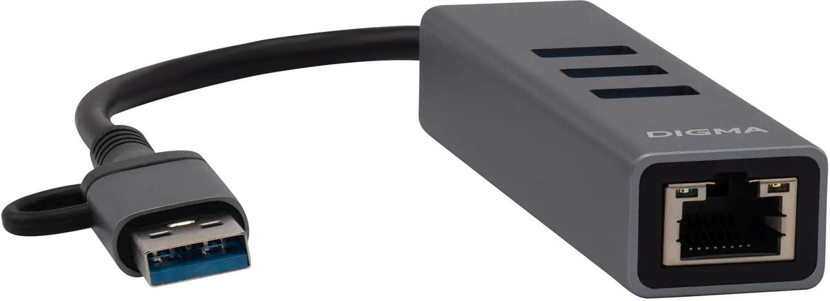 Сетевой адаптер Gigabit Ethernet Digma DLA-GEUCH3 USB 3.0