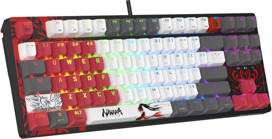 Клавиатура A4Tech WS87 механическая серый/красный USB беспроводная BT/Radio for gamer LED