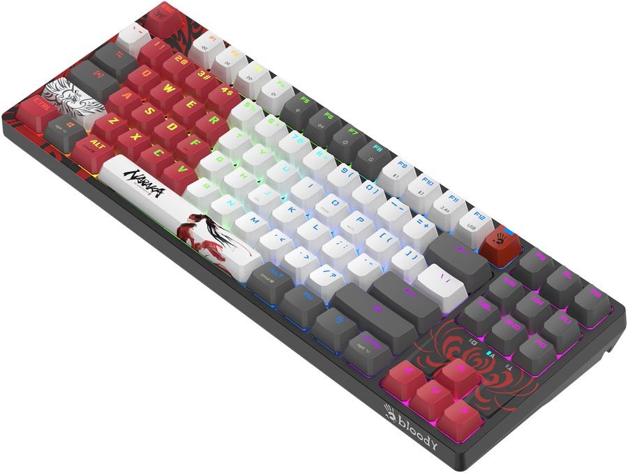 Клавиатура A4Tech WS87 механическая серый/красный USB беспроводная BT/Radio for gamer LED