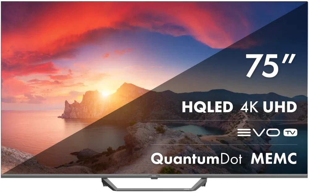 Телевизор QLED Haier 75" Smart TV S2 Pro Frameless черный 4K Ultra HD 60Hz DVB-T DVB-T2 DVB-C DVB-S DVB-S2 USB WiFi Smart TV
