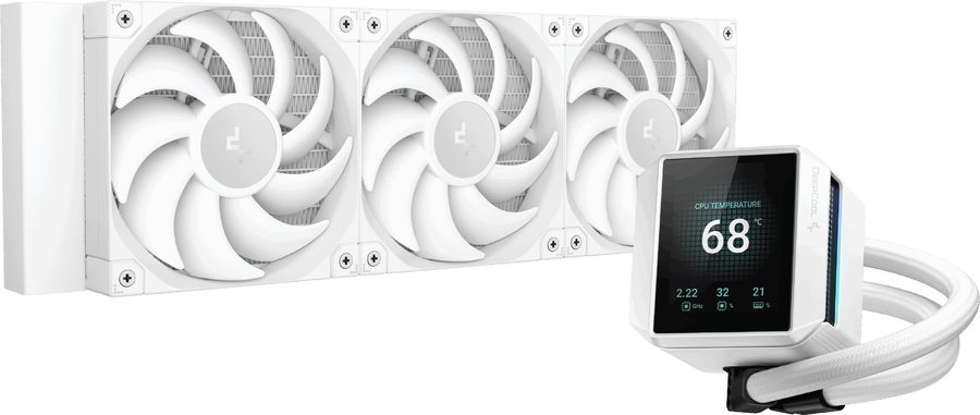 Система водяного охлаждения Deepcool Mystique 360 Soc-AM5/AM4/1200/1700/1851 белый 4-pin 36.49dB Al LCD 300W 1847gr Ret (R-LX360-WHDSNMP-G-1)