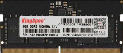 Память DDR5 8GB 4800MHz Kingspec KS4800D5N11008G RTL PC5-38400 CL40 SO-DIMM 288-pin 1.1В single rank Ret