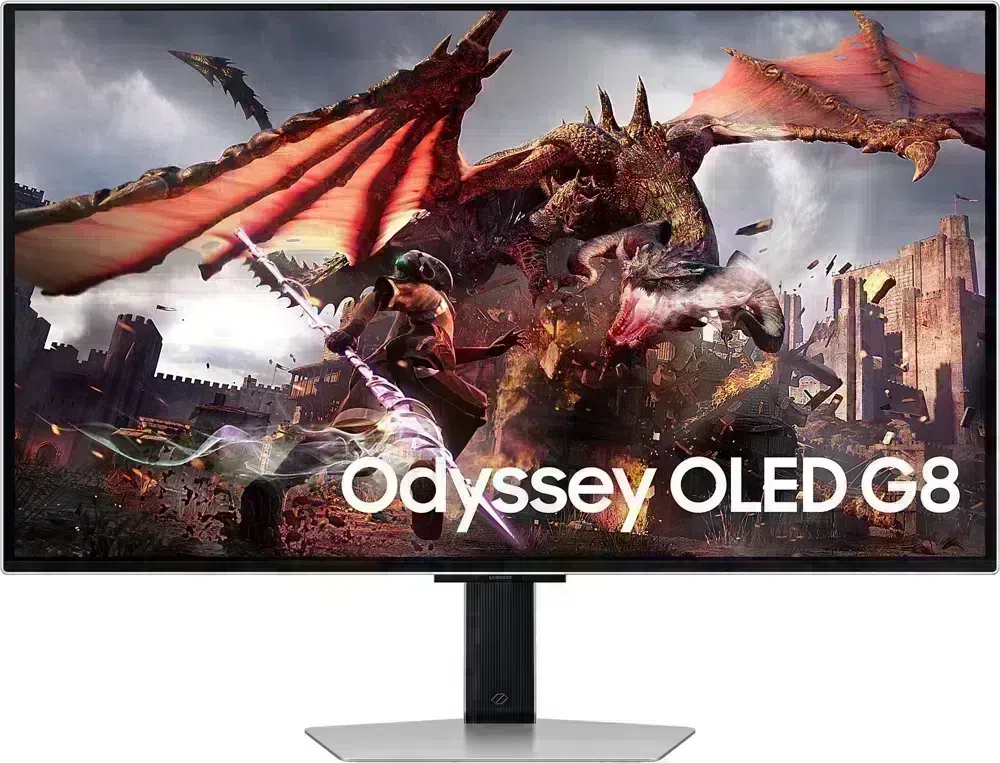 Монитор Samsung 32" Odyssey OLED G8 LS32DG800SIXCI серебристый OLED LED 16:9 HDMI M/M TV матовая HAS Piv 250cd 178гр/178гр 3840x2160 240Hz FreeSync Premium Pro DP 4K USB 8.4кг
