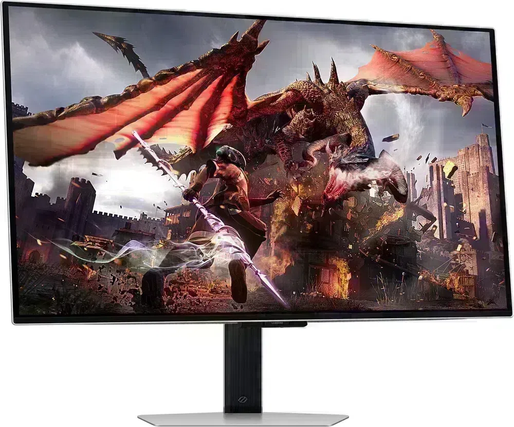 Монитор Samsung 32" Odyssey OLED G8 LS32DG800SIXCI серебристый OLED LED 16:9 HDMI M/M TV матовая HAS Piv 250cd 178гр/178гр 3840x2160 240Hz FreeSync Premium Pro DP 4K USB 8.4кг