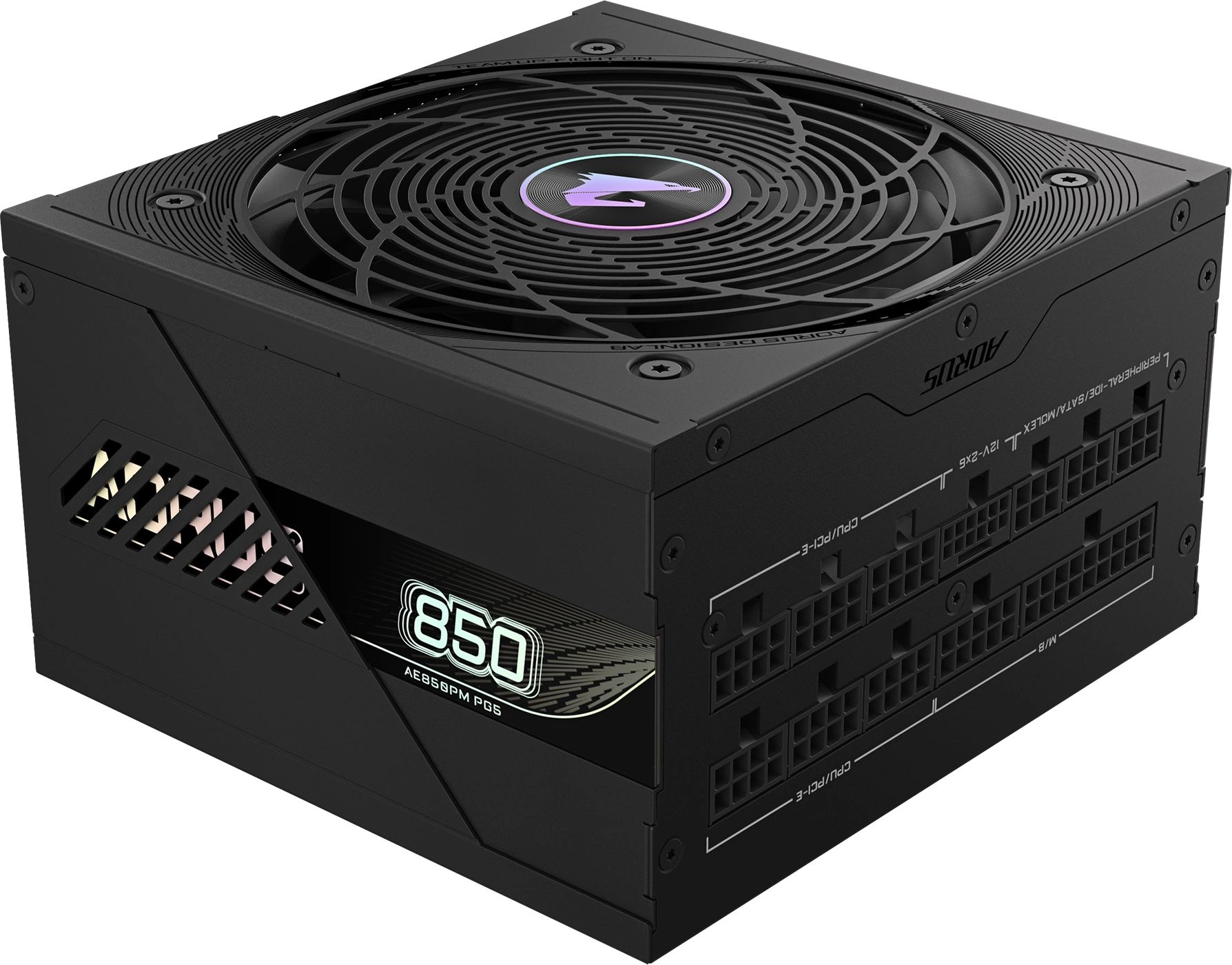 Блок питания Gigabyte ATX 850W Aorus Elite GP-AE850PM PG5 Gen.5 80+ platinum (20+4pin) APFC 120mm fan 8xSATA Cab Manag RTL