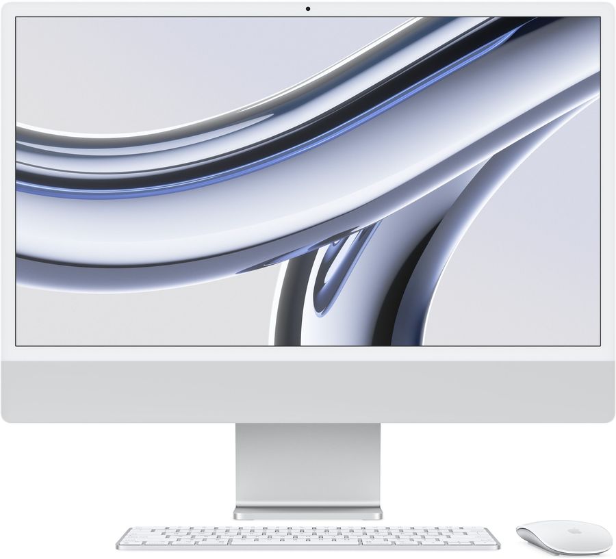 Моноблок Apple iMac A2874 24" 4.5K M3 8 core (4) 16Gb SSD512Gb 8 core GPU macOS WiFi BT 143W клавиатура мышь Cam серебристый 4480x2520