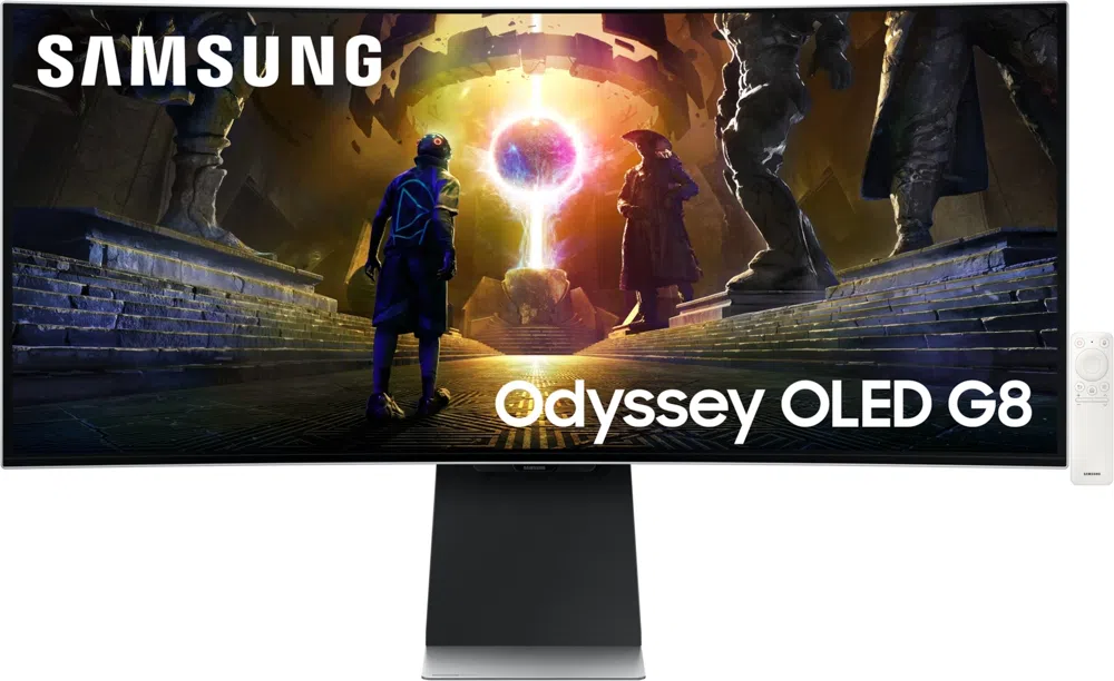 Монитор Samsung 34" Odyssey OLED G8 S34DG852SIXCI серебристый OLED LED 21:9 M/M полуматовая HAS 1000000:1 250cd 178гр/178гр 3440x1440 175Hz G-Sync FreeSync Premium Pro DP Ultra WQHD USB 7.5кг