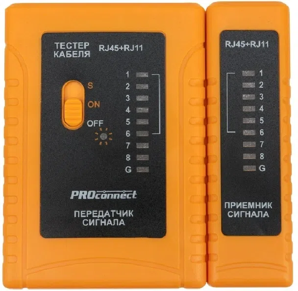 Тестер кабельный PROconnect 12-1006-4 оранжевый/черный
