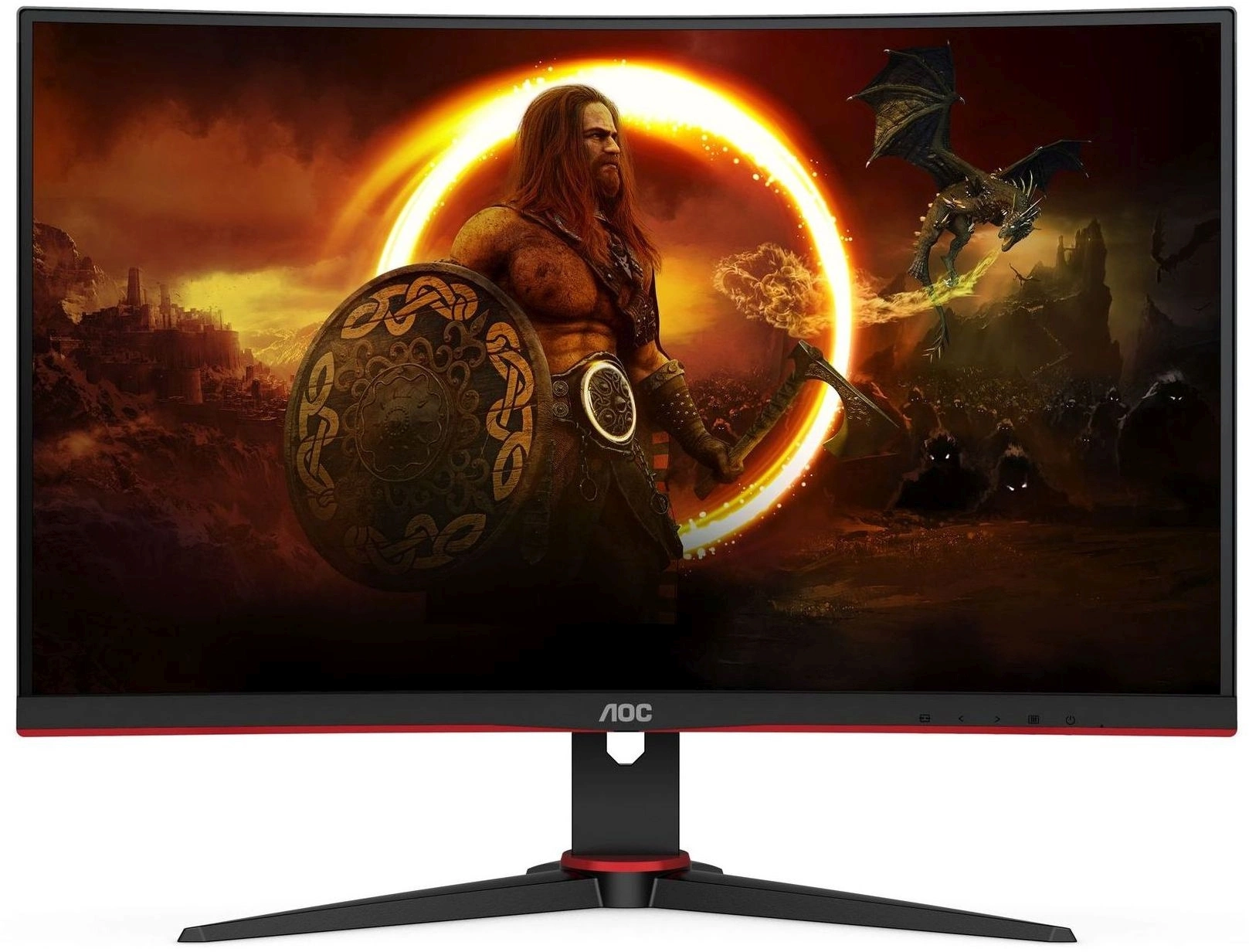 Монитор AOC 27" Gaming CQ27G2SE/BK черный/красный VA LED 16:9 HDMI матовая Piv 250cd 178гр/178гр 2560x1440 165Hz FreeSync Premium Pro DP Quad 2K (1440p) 5.4кг