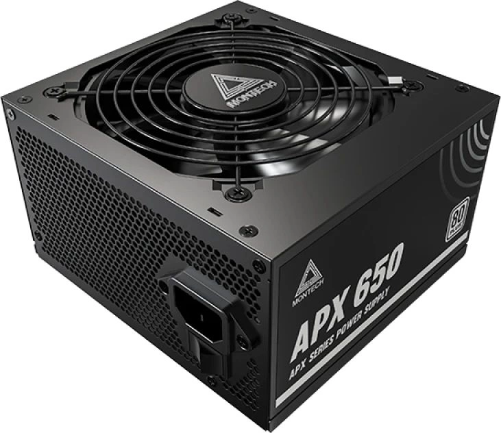 Блок питания Montech ATX 650W APX 650 80 PLUS WHITE (20+4pin) APFC 120mm fan 6xSATA Cab Manag RTL