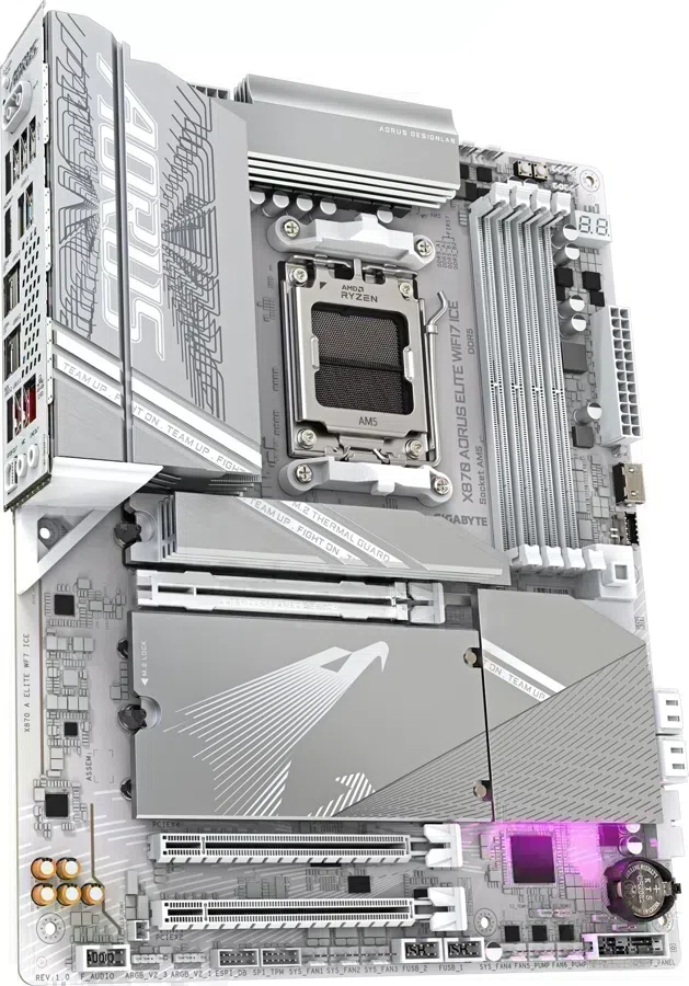 Материнская плата Gigabyte X870 AORUS ELITE WIFI7 ICE Socket AM5 AMD X870 4xDDR5 ATX AC`97 8ch(7.1) 2.5Gg RAID+HDMI