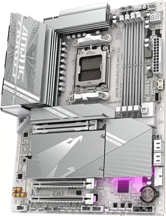 Материнская плата Gigabyte X870 AORUS ELITE WIFI7 ICE Socket AM5 AMD X870 4xDDR5 ATX AC`97 8ch(7.1) 2.5Gg RAID+HDMI