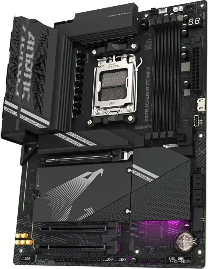 Материнская плата Gigabyte X870 AORUS ELITE WIFI7 Socket AM5 AMD X870 4xDDR5 ATX AC`97 8ch(7.1) 2.5Gg RAID+HDMI