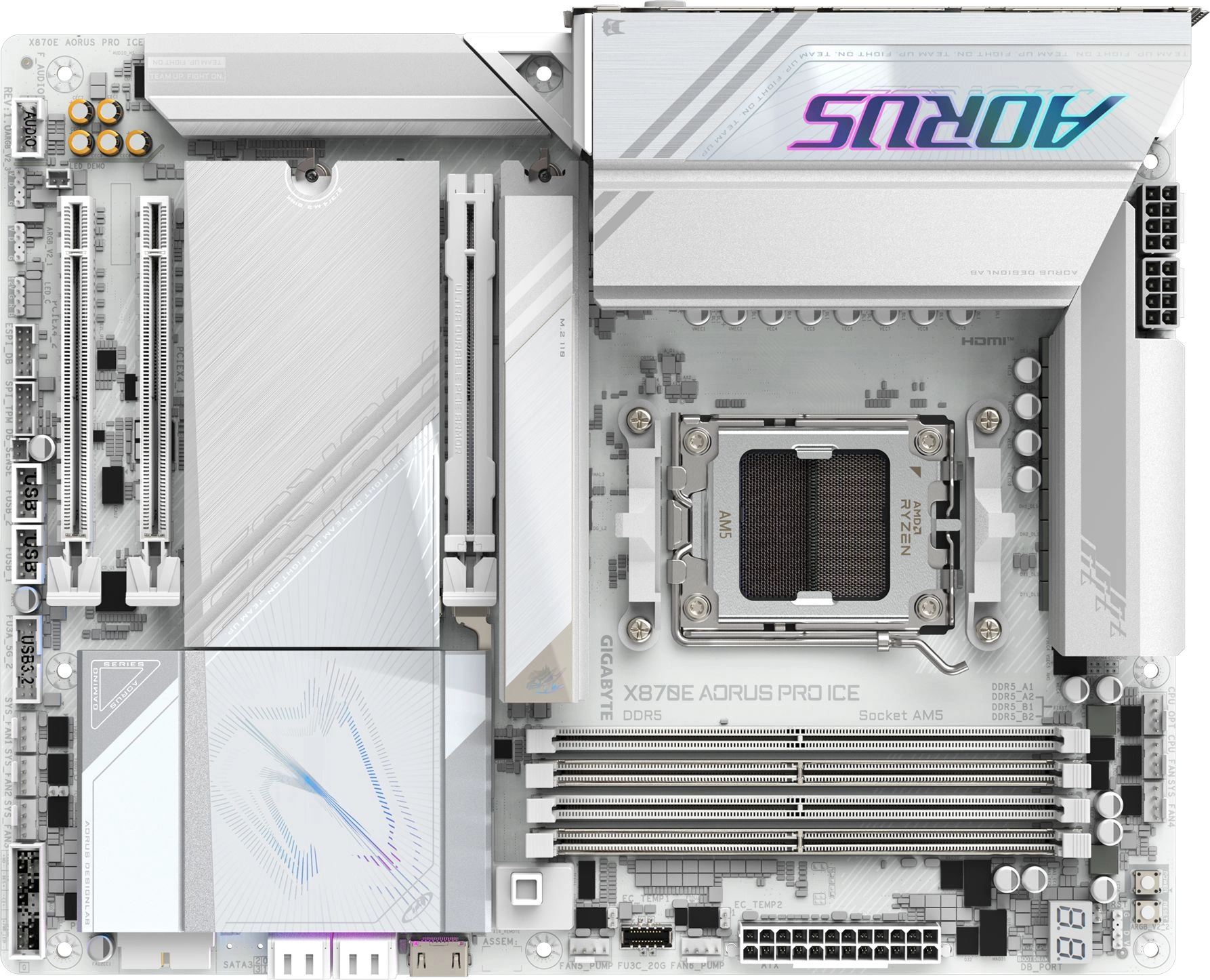 Материнская плата Gigabyte X870E AORUS PRO ICE SocketAM5 AMD X870 4xDDR5 ATX AC`97 8ch(7.1) 2.5Gg RAID+HDMI