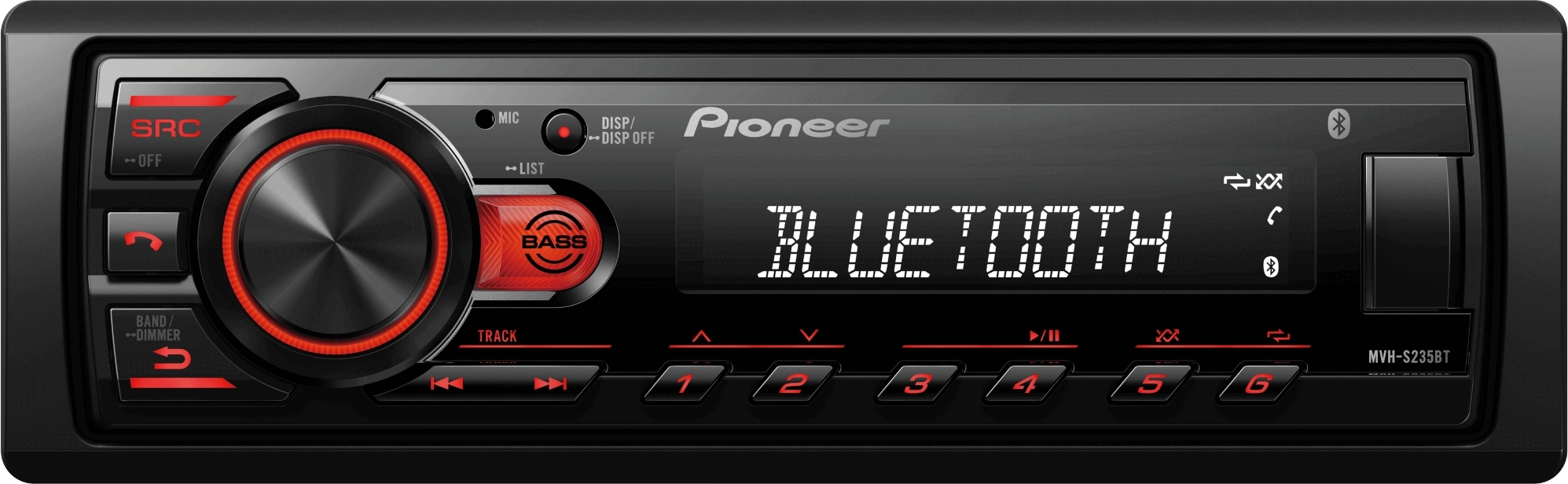 Автомагнитола Pioneer MVH-S235BT 1DIN 4x50Вт 2 RDS