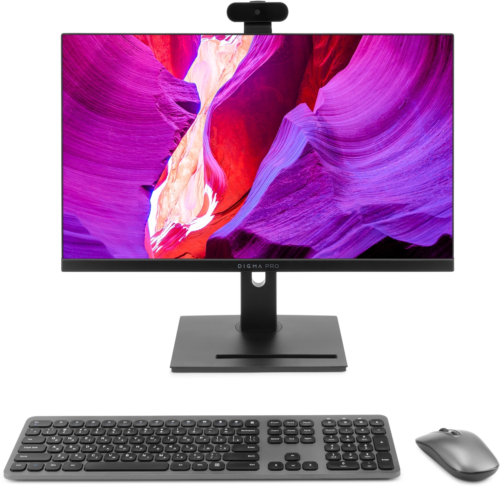 Моноблок Digma Pro Vision 23.8" Full HD i7 1255U (1.7) 16Gb SSD512Gb UHDG CR Windows 11 Pro Eth WiFi BT 90W клавиатура мышь Cam черный 1920x1080