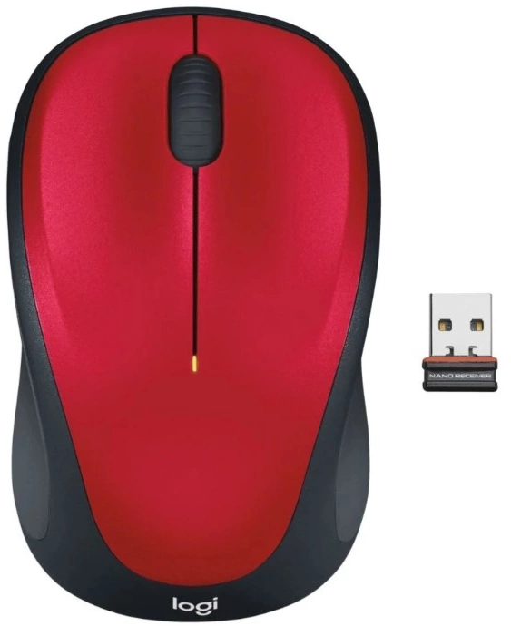 Мышь Logitech M235 красный/черный оптическая 1000dpi беспров. USB для ноутбука 2but (910-007130)