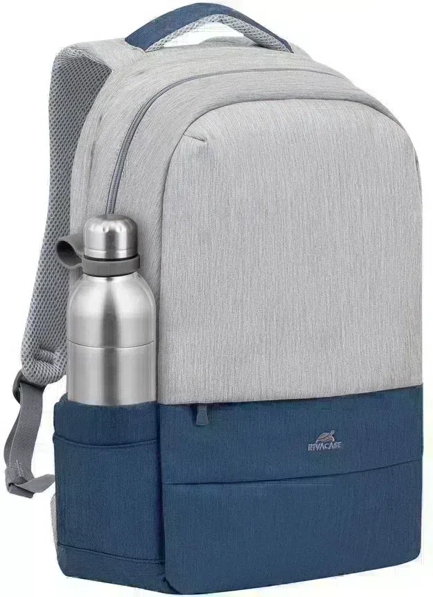 Рюкзак для ноутбука 17.3" Riva 7567 серый/темно-синий полиэстер (7567 GREY/DARK BLUE)