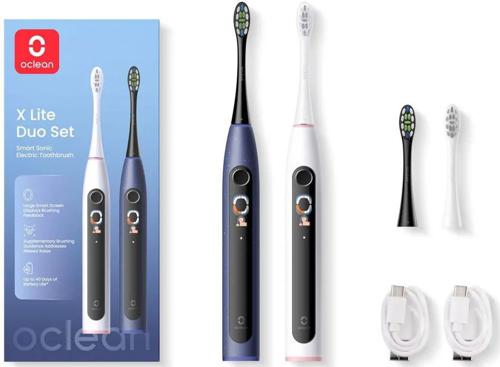 Набор электрических зубных щеток Oclean X Lite Duo Set N1801 синий/серый