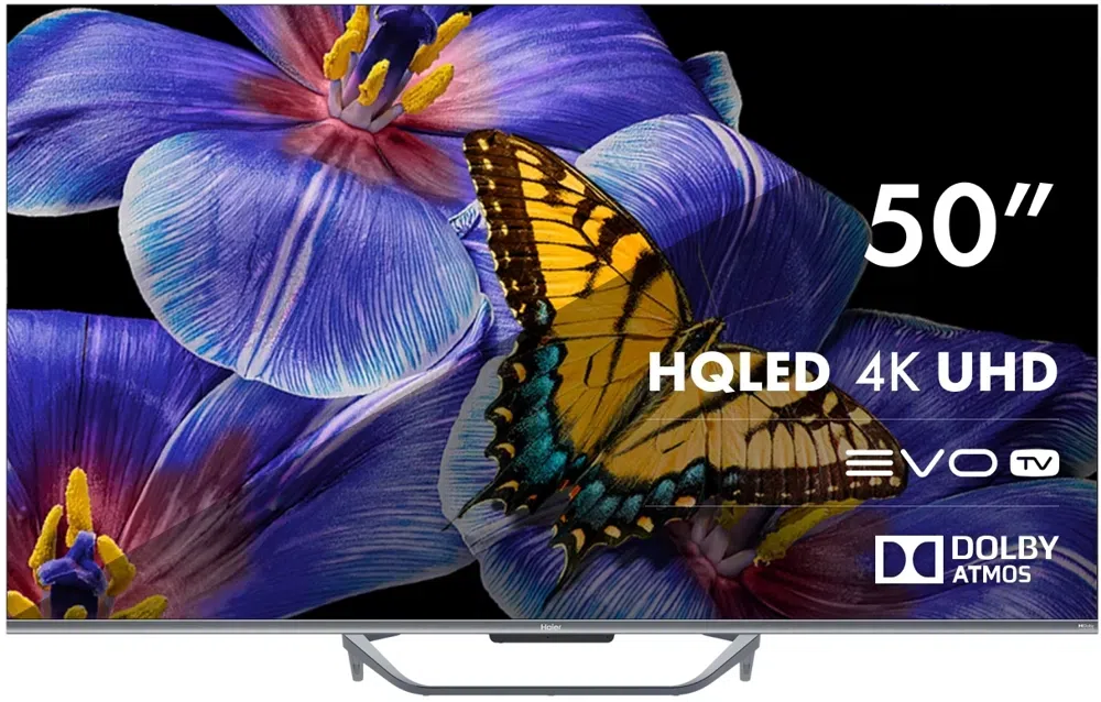 Телевизор HQLED Haier 50" Smart TV S4 серый 4K Ultra HD 60Hz MEMC DVB-T DVB-T2 DVB-C DVB-S DVB-S2 USB WiFi Smart TV