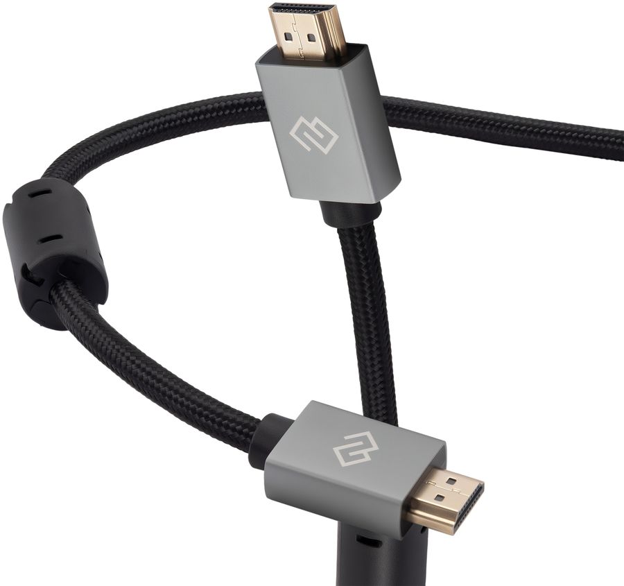 Кабель аудио-видео Digma HDMI (m)/HDMI (m) 2м. феррит.кольца позолоч.конт. черный (D-HDMI-2FF-V2.0-2M)