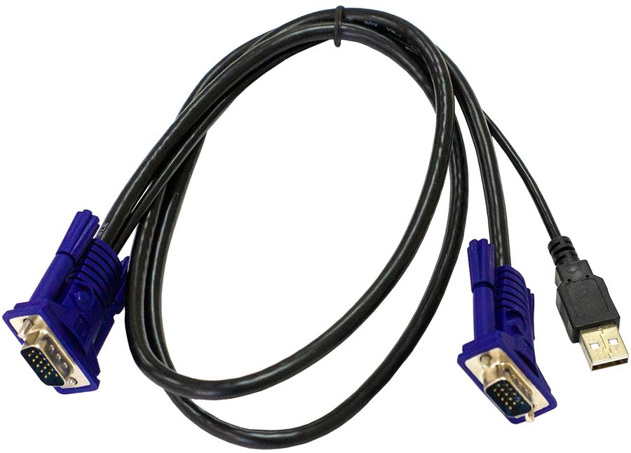 Кабель KVM Origo OKVMCU 1.8м черный VGA-USB (m) (OKVMCU/A1A)