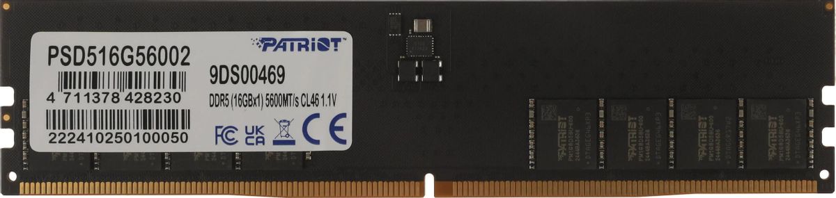 Память DDR5 16GB 5600MHz Patriot PSD516G56002 Signature RTL PC5-44800 CL46 DIMM 288-pin 1.1В single rank Ret