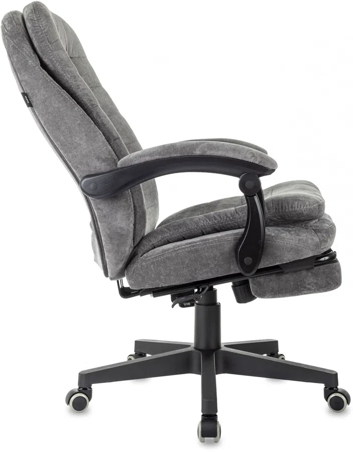 Кресло руководителя Бюрократ T-9950MSG-F Fabric серый Light-19 крестов. пластик подст.для ног
