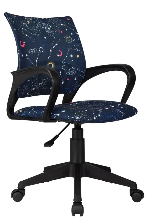 Кресло детское Бюрократ Burokids 1 темно-синий зодиак крестов. пластик пластик черный