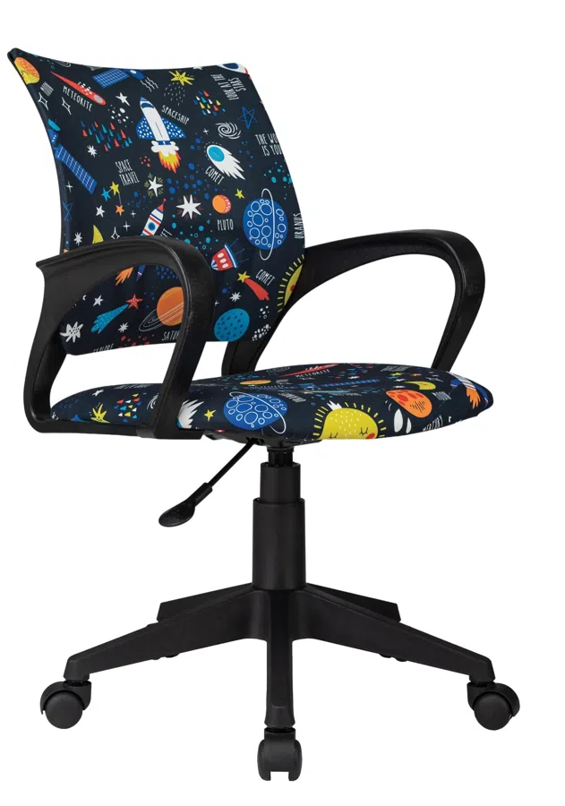 Кресло детское Бюрократ Burokids 1 мультиколор шаттл крестов. пластик пластик черный