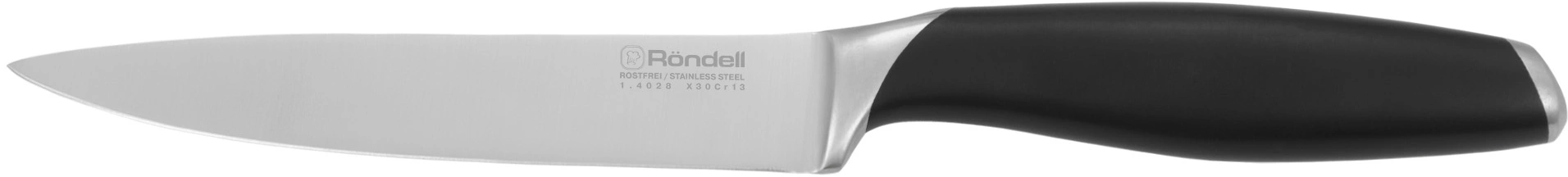 Нож кухонный Rondell Gasta RD-1867 стальной универсальный лезв.127мм прямая заточка черный блистер