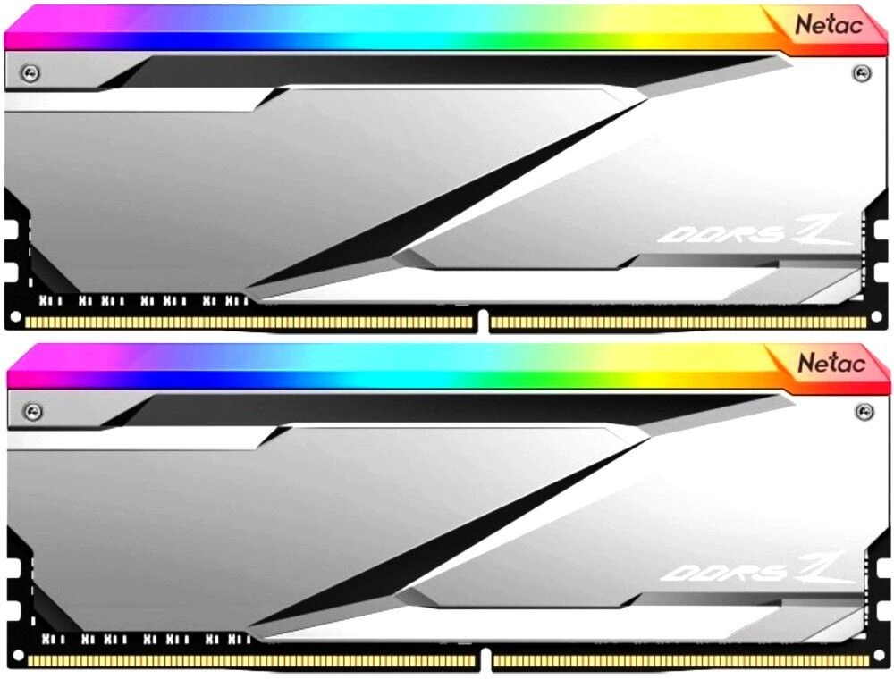 Память DDR5 2x16GB 6400MHz Netac NTZED5P64DP-32S Z RGB RTL Gaming PC5-51200 CL32 DIMM ECC 288-pin 1.35В kit с радиатором Ret