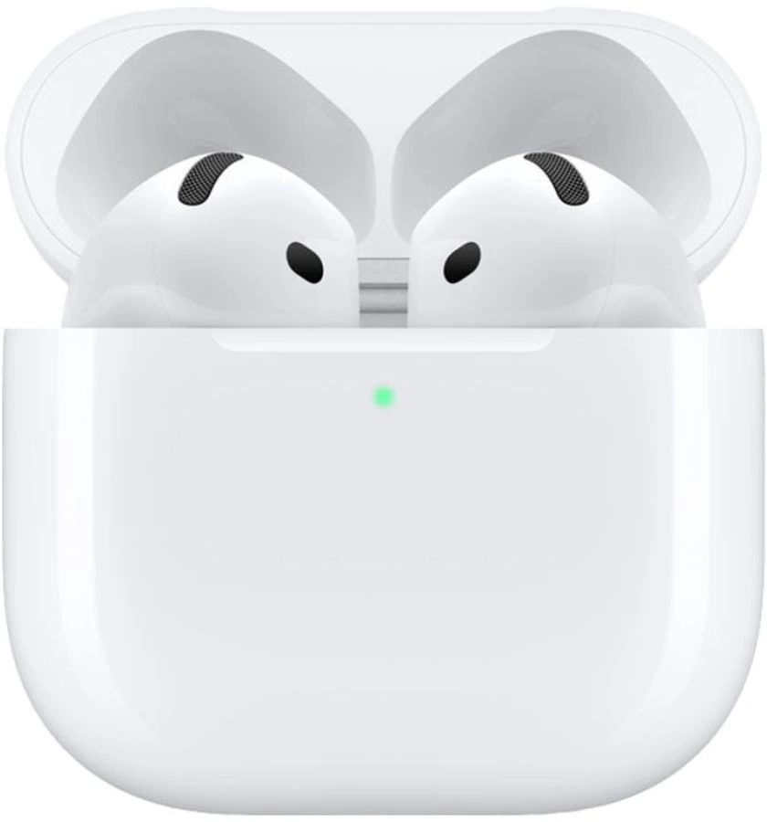 Гарнитура вкладыши Apple A3050,A3053,A3058 AirPods 4 белый беспроводные bluetooth в ушной раковине (MXP63ZA/A)