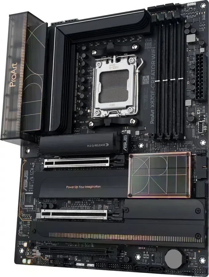 Материнская плата Asus PROART X870E-CREATOR WIFI Socket AM5 AMD X870E 4xDDR5 ATX AC`97 8ch(7.1) 1 x 10Gigabit + 1 x 2.5Gigabit RAID+HDMI+DP