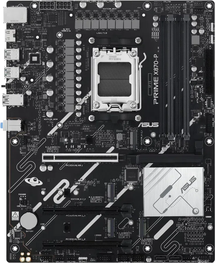 Материнская плата Asus PRIME X870-P Socket AM5 AMD X870 4xDDR5 ATX AC`97 8ch(7.1) 2.5Gg RAID+HDMI