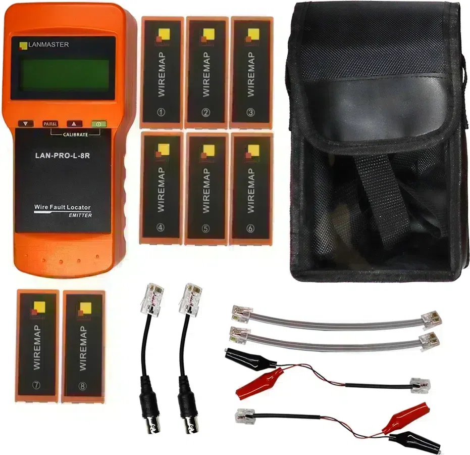 Тестер кабельный Lanmaster LAN-PRO-L-8R оранжевый/черный