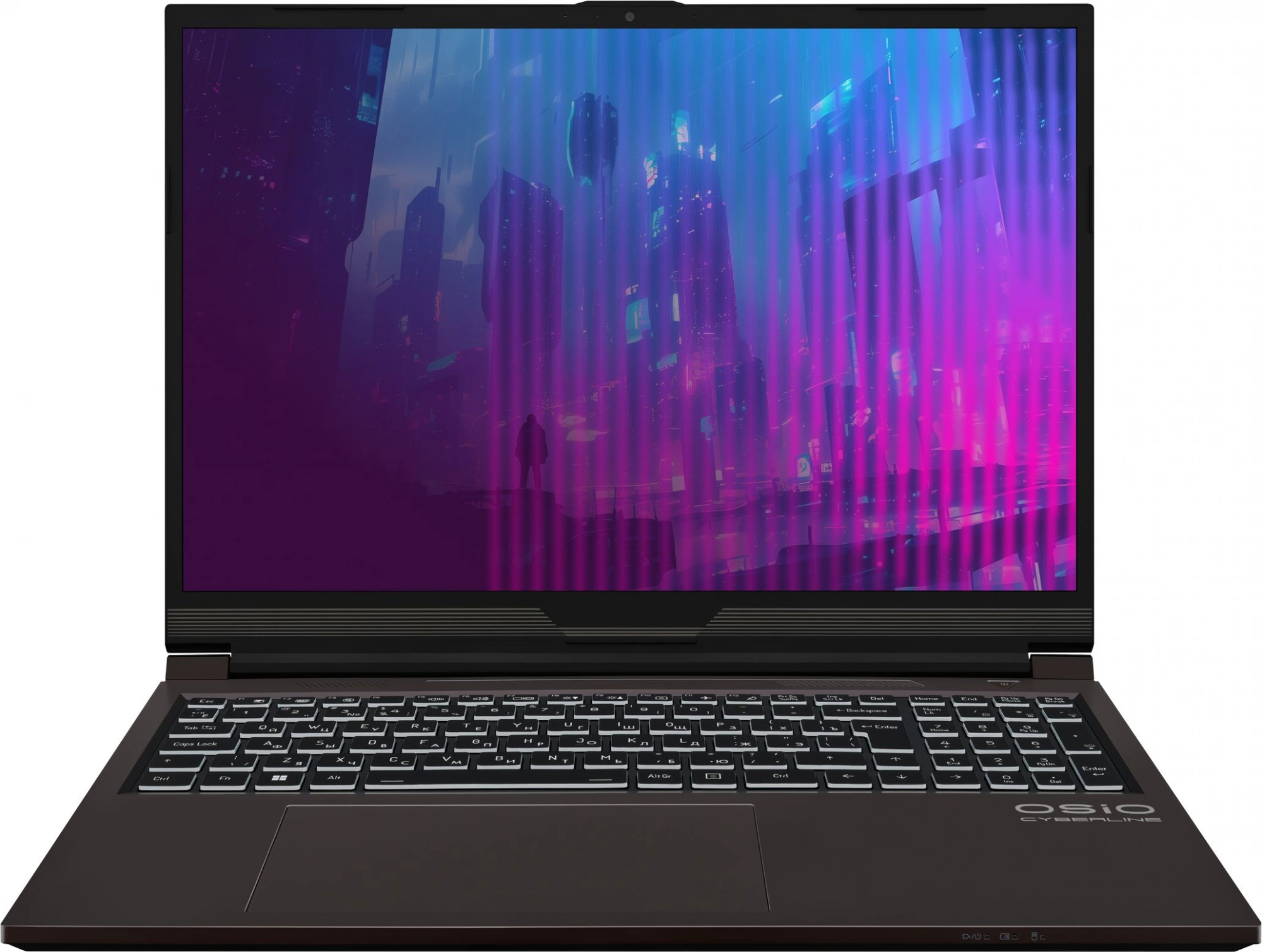 Ноутбук Osio CyberLine C160i-002 Core i5 12600H 16Gb SSD512Gb NVIDIA GeForce RTX4050 6Gb 16" IPS WUXGA (1920x1200) noOS brown WiFi BT Cam 3410mAh