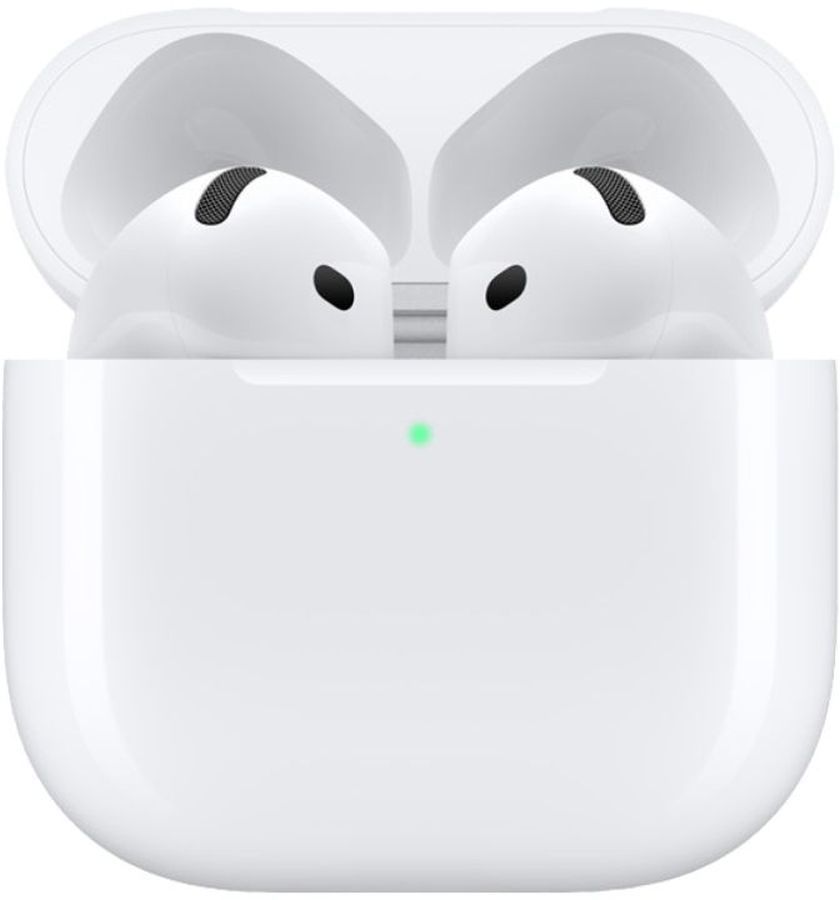 Гарнитура вкладыши Apple A3050,A3053,A3058 AirPods 4 белый беспроводные bluetooth в ушной раковине (MXP63LL/A)